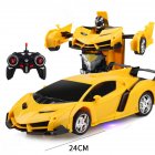1:18 Remote Control Transforming Car Induction Transforming Robot Rc Car Children Racing Car Model Toys For Boys without battery yellow/rambo 1:18