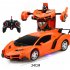 1 18 Remote Control Transforming Car Induction Transforming Robot Rc Car Children Racing Car Model Toys For Boys without battery yellow rambo 1 18