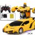 1 18 Remote Control Transforming Car Induction Transforming Robot Rc Car Children Racing Car Model Toys For Boys no battery police car rambo 1 18