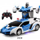 1:18 Remote Control Transforming Car Induction Transforming Robot Rc Car Children Racing Car Model Toys For Boys no battery police car/rambo 1:18