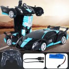 1:18 Remote Control Car Electric One-button Deformation Simulation Car Model 278 Rechargeable Frosted Rc Car blue and black 1:18