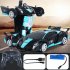 1 18 Remote Control Car Electric One button Deformation Simulation Car Model 278 Rechargeable Frosted Rc Car blue and black 1 18