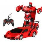 1:18 Remote Control Transforming Car One-button Deformation Robot Cars Toys For 3-11 Years Old Kids As Gifts red (battery version) 1:18