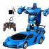 1 18 Remote Control Transforming Car One button Deformation Robot Cars Toys For 3 11 Years Old Kids As Gifts blue  rechargeable version  1 18