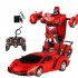 1 18 Remote Control Transforming Car One button Deformation Robot Cars Toys For 3 11 Years Old Kids As Gifts blue  rechargeable version  1 18
