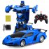 1 18 Remote Control Transforming Car Induction Transforming Robot Rc Car Children Racing Car Model Toys For Boys Charging Blue Bugatti 1 18