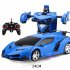 1 18 Remote Control Transforming Car Induction Transforming Robot Rc Car Children Racing Car Model Toys For Boys Induction no battery Blue 1 18