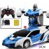 1 18 Remote Control Transforming Car Induction Transforming Robot Rc Car Children Racing Car Model Toys For Boys Induction charging red Rambo 1 18