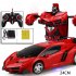 1 18 Remote Control Transforming Car Induction Transforming Robot Rc Car Children Racing Car Model Toys For Boys Induction charging red Rambo 1 18