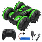 1:20 2.4g Remote Control Car Amphibious 4wd Double-sided Tumbling Stunt Rc Car For Boys Birthday Gifts green