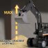 1 20 Simulation Excavator RC Car 5 channel Electric Alloy Engineering Vehicle with Light Sound Effect Dark Grey
