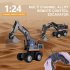 1 20 Simulation Excavator RC Car 5 channel Electric Alloy Engineering Vehicle with Light Sound Effect Dark Grey