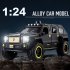 1 24 Alloy Car Model Simulation Metal Vehicle with Light Sound Doors Trunk Classic SUV for Collection Decoration Army Green