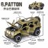 1 24 Alloy Car Model Simulation Metal Vehicle with Light Sound Doors Trunk Classic SUV for Collection Decoration Army Green