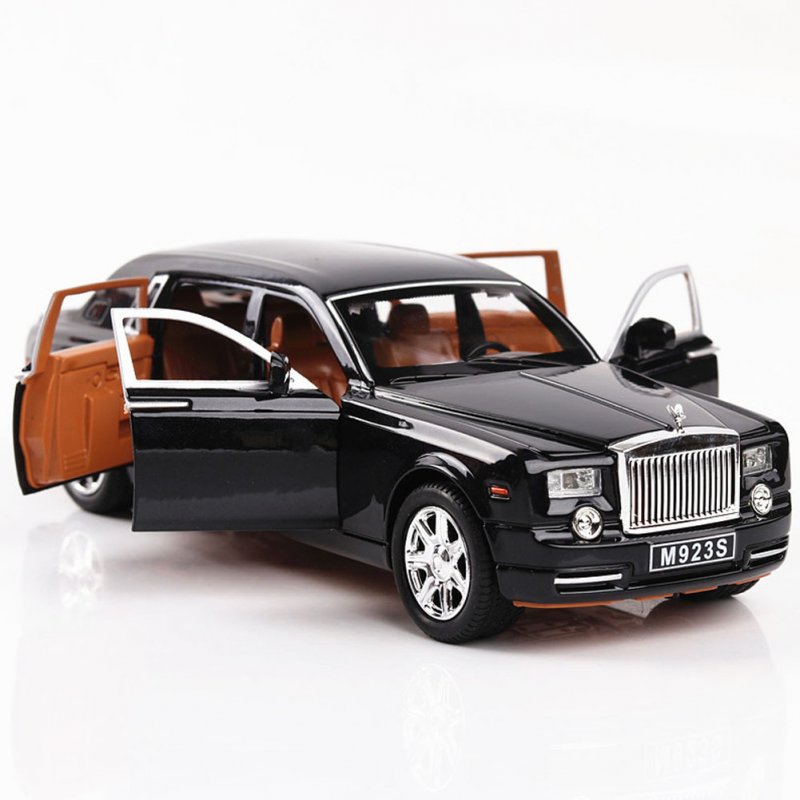 1:24 Alloy Car Model Simulation SUV with Light Sound Pull Back Trunk Doors Open black
