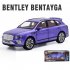 1 24 Alloy Car Model Compatible for Bentley Bentayga Simulation Pull Back Car Ornaments Purple