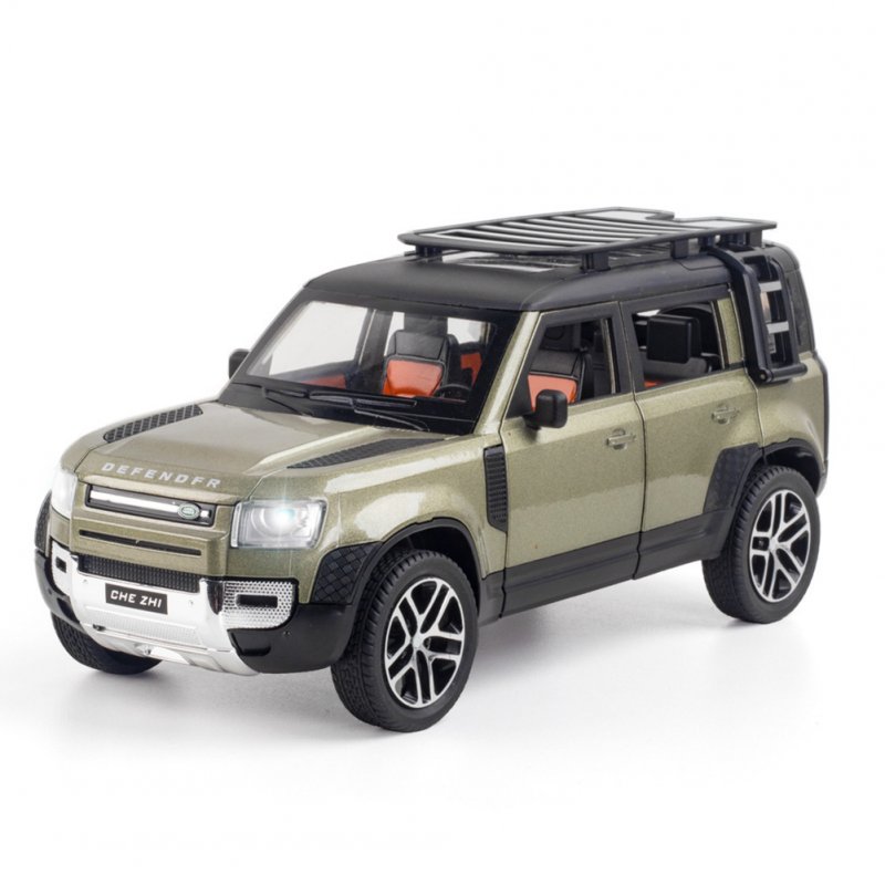 1:24 Alloy Pull-back Car Model Ornaments Simulation Off-road Vehicle With Sound Light For Kids Gifts green