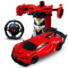 1/24 Deformation Remote Control Car Electric Robot Children Toy Gift red_1:24