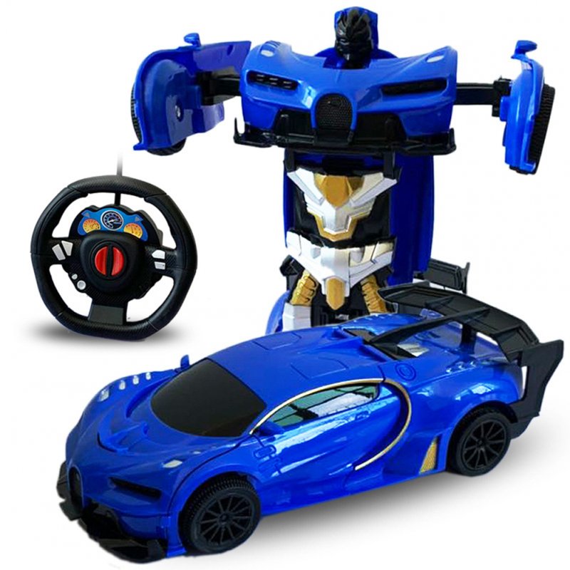 1/24 Deformation Remote Control Car Electric Robot Children Toy Gift blue_1:24