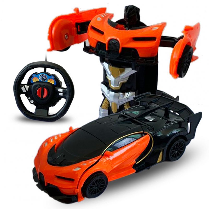 1/24 Deformation Remote Control Car Electric Robot Children Toy Gift Orange+black_1:24