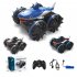 1 24 Four wheel Drive Amphibious Shark Head Stunt Car Gesture Sensing Drift Remote Control Car Model Toy blue 1 24