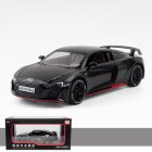 1:24 R8 Alloy Sports  Car  Model  Toy Simulation Sound Lights Pull Back Car With Refined Interior Exterior Collection Gifts Black
