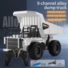 1 24 RC Alloy Engineering Vehicle 9 channel Simulation Excavator Dump Truck Model 668 alloy dump truck