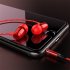 1 2M Line Sports In Ear Metal Earphone Stereo Wired Earbuds 3 5mm AUX with Microphone Black