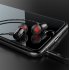 1 2M Line Sports In Ear Metal Earphone Stereo Wired Earbuds 3 5mm AUX with Microphone Black