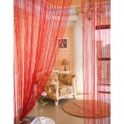 1   2M Shiny Tassel Flash Line String Curtain Window Door Divider Sheer Curtain Valance Home Wedding Decoration  Rod Pocket Version  Red