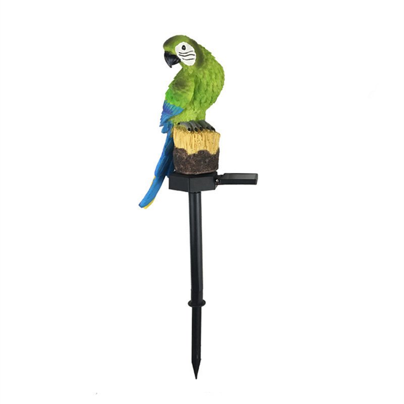 1.2V Outdoor Solar Lights IP65 Waterproof Parrot Shape Solar Ground Insert Landscape Light Resin Crafts green