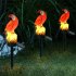 1 2V Outdoor Solar Lights IP65 Waterproof Parrot Shape Solar Ground Insert Landscape Light Resin Crafts green
