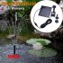1 2W 5V IP68 160L H Round Model Solar Outdoor Garden Portable Water Pump Fountain Kit black