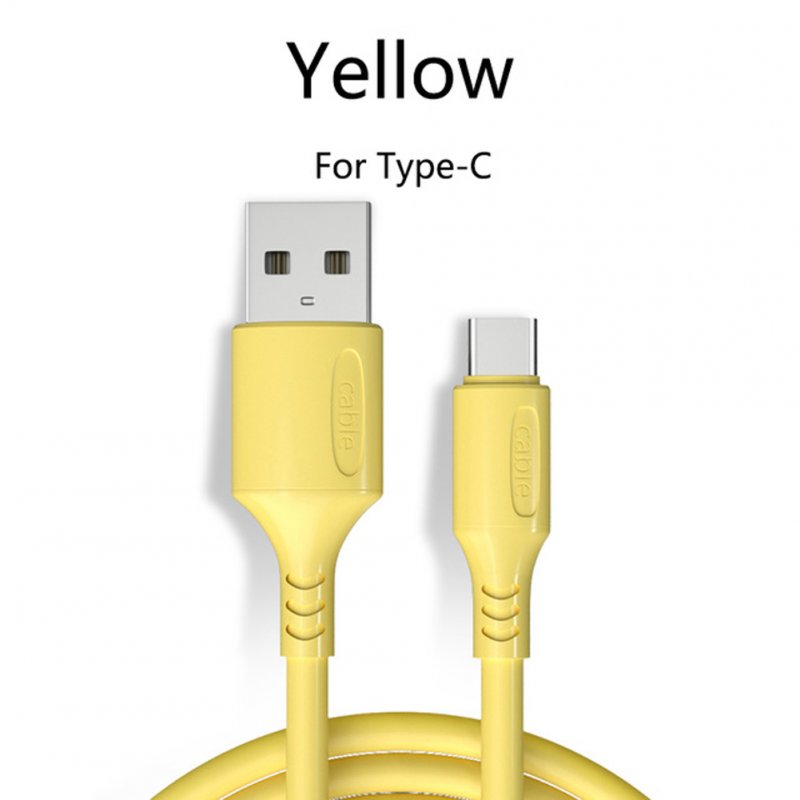 1.2m Micro USB Type-C Android Fast Charging Magnet Liquid Charging Line for Samsung Huawei yellow_type-c