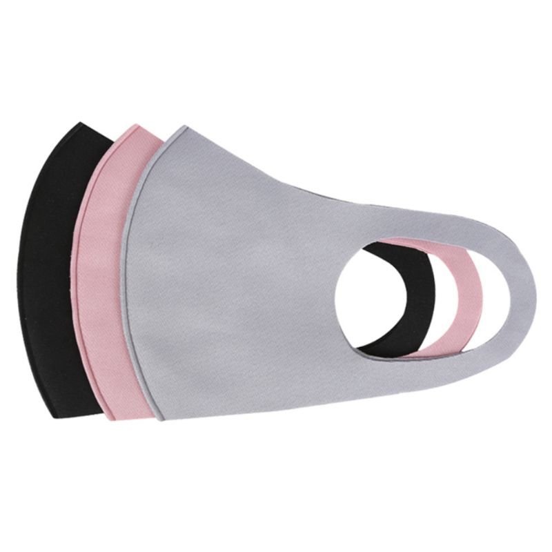 1/3/5/10pcs Face Mask Three Layer Washable Breathable Reusable Windproof Dustproof Sponge Mask Tricolor 3PC