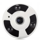 1 3 megapixel IP fisheye camera has a 360 degree wide angle lens  mobile phone support for remote viewing as well as night vision  IR cut and motion detection 