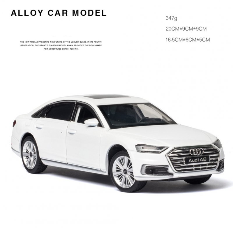 1:32 Alloy Car Model Collectiion 6 Openable Doors Return Power Music Light Toy white
