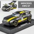 1 32 Alloy Car Model with Sound Light Simulation Car Toys Ornaments Matte Black and Yellow
