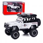 1/32 Alloy Pull-back Police Car Diecast Off-road Vehicle With Sound Light Openable Door Christmas Birthday Gifts For Boys Girls VB32338 White