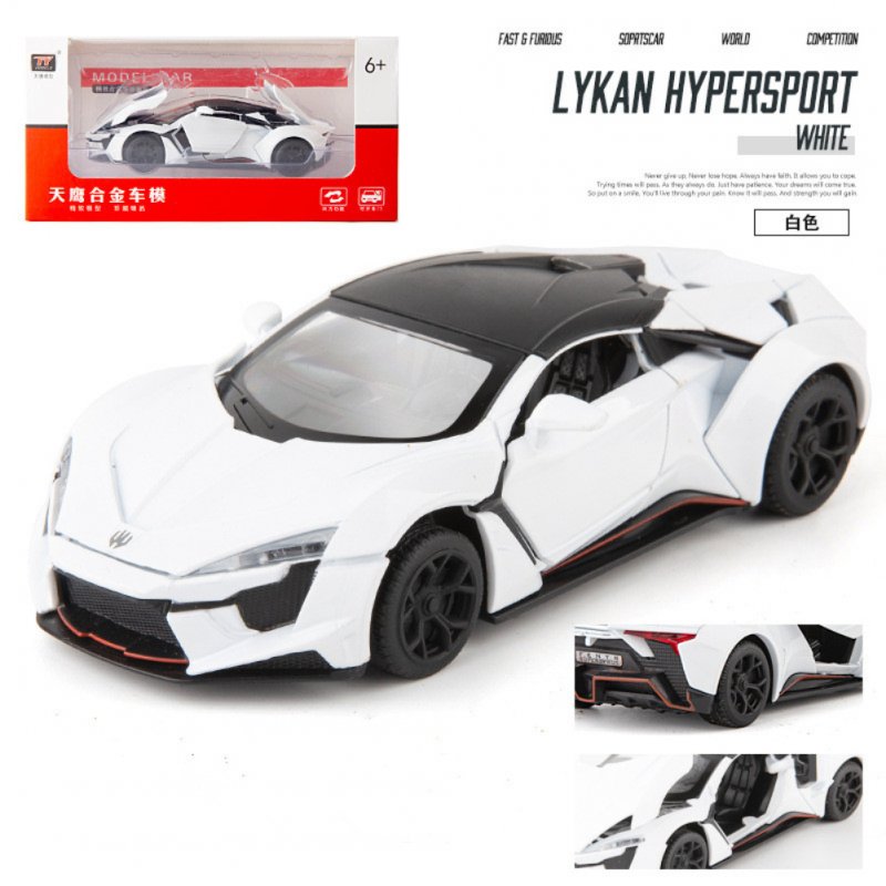 1:32 Alloy Sports Car Model Toy for Children Christmas Gift Decoration white