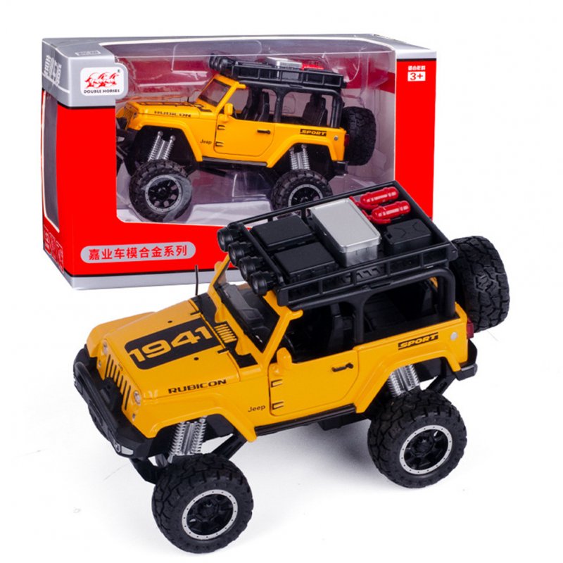 1:32 Doors Open Simulate Alloy Car Modeling Sound Light Toy with Big Wheels for Kids Collection yellow