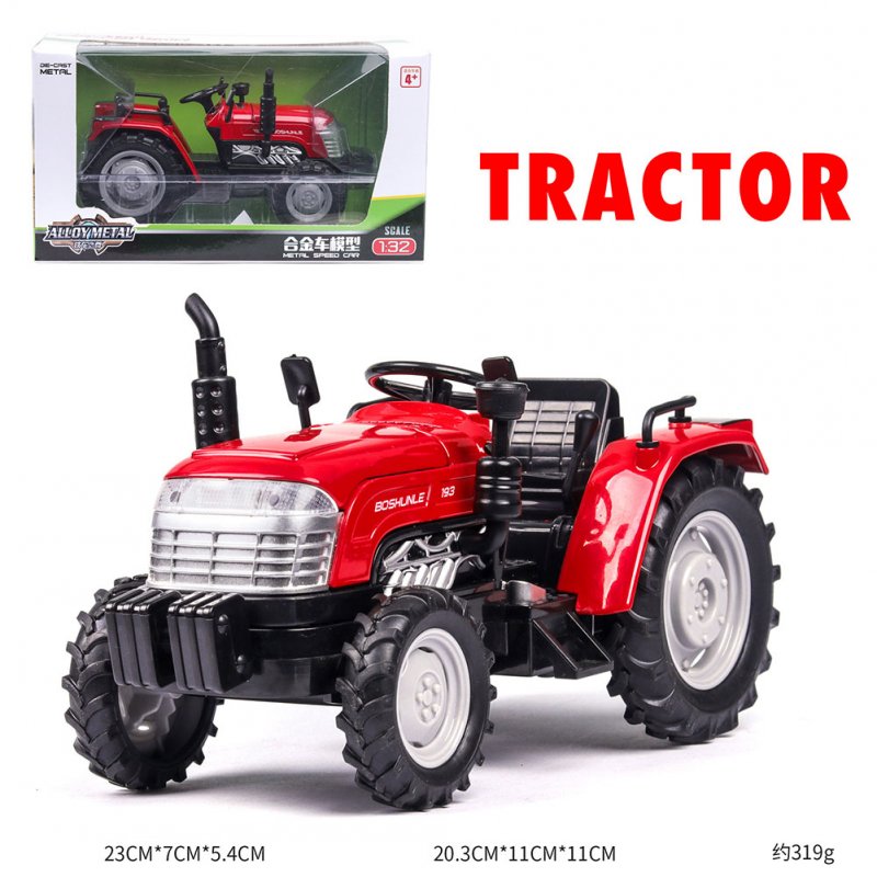 1:32 Mini Simulation Alloy Tractor Shape Model Farmer Car Toy with Light Sound red