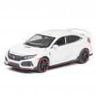 1:32 Pull Back Alloy Car Modeling Door Open Light Sound Toy for Civic TYPE Collection  white