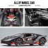 1 32 Pull Back Car Model with Sound Light Compatible for Lambo Lp770 780 Alloy Car Model Ornament Pink