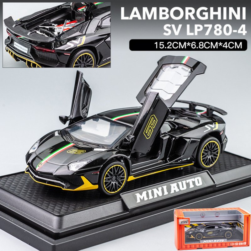 1:32 Pull Back Car Model with Sound Light for Lambo Lp770/780 Alloy Car Model
