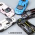 1 32 Pull Back Car Model with Sound Light Compatible for Lambo Lp770 780 Alloy Car Model Ornament Pink