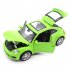 1 32 Simulation Alloy Car Model With Base Die cast Pull back Vehicle With Light Sound Openable Door Christmas Gifts For Boys Girls green