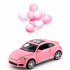 1 32 Simulation Alloy Car Model With Base Die cast Pull back Vehicle With Light Sound Openable Door Christmas Gifts For Boys Girls Pink