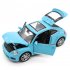 1 32 Simulation Alloy Car Model With Base Die cast Pull back Vehicle With Light Sound Openable Door Christmas Gifts For Boys Girls blue