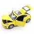 1 32 Simulation Alloy Car Model With Base Die cast Pull back Vehicle With Light Sound Openable Door Christmas Gifts For Boys Girls yellow